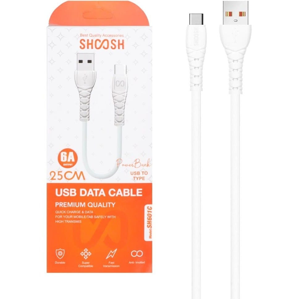کابل پاور بانکی تایپ سی برند شوش SHOOSH SH601C