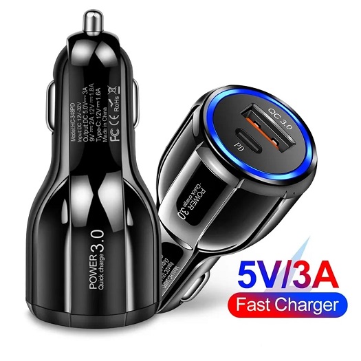 شارژر فندکی ۱۸ وات فست شارژ PD و USB