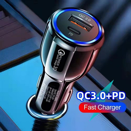 شارژر فندکی ۱۸ وات فست شارژ PD و USB