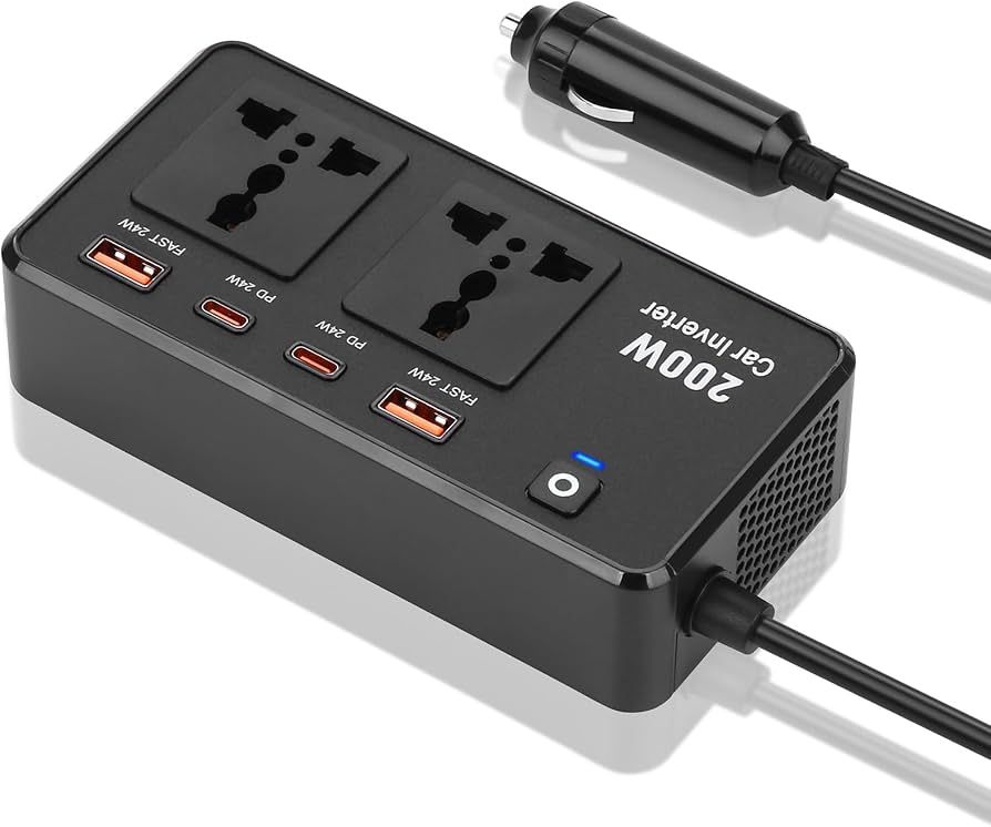 اینورتر فندکی خودرو 200 وات PD3.0 Smart Portable Inverter
