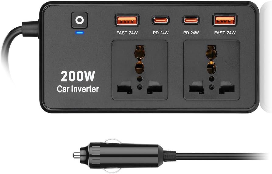 اینورتر فندکی خودرو 200 وات PD3.0 Smart Portable Inverter