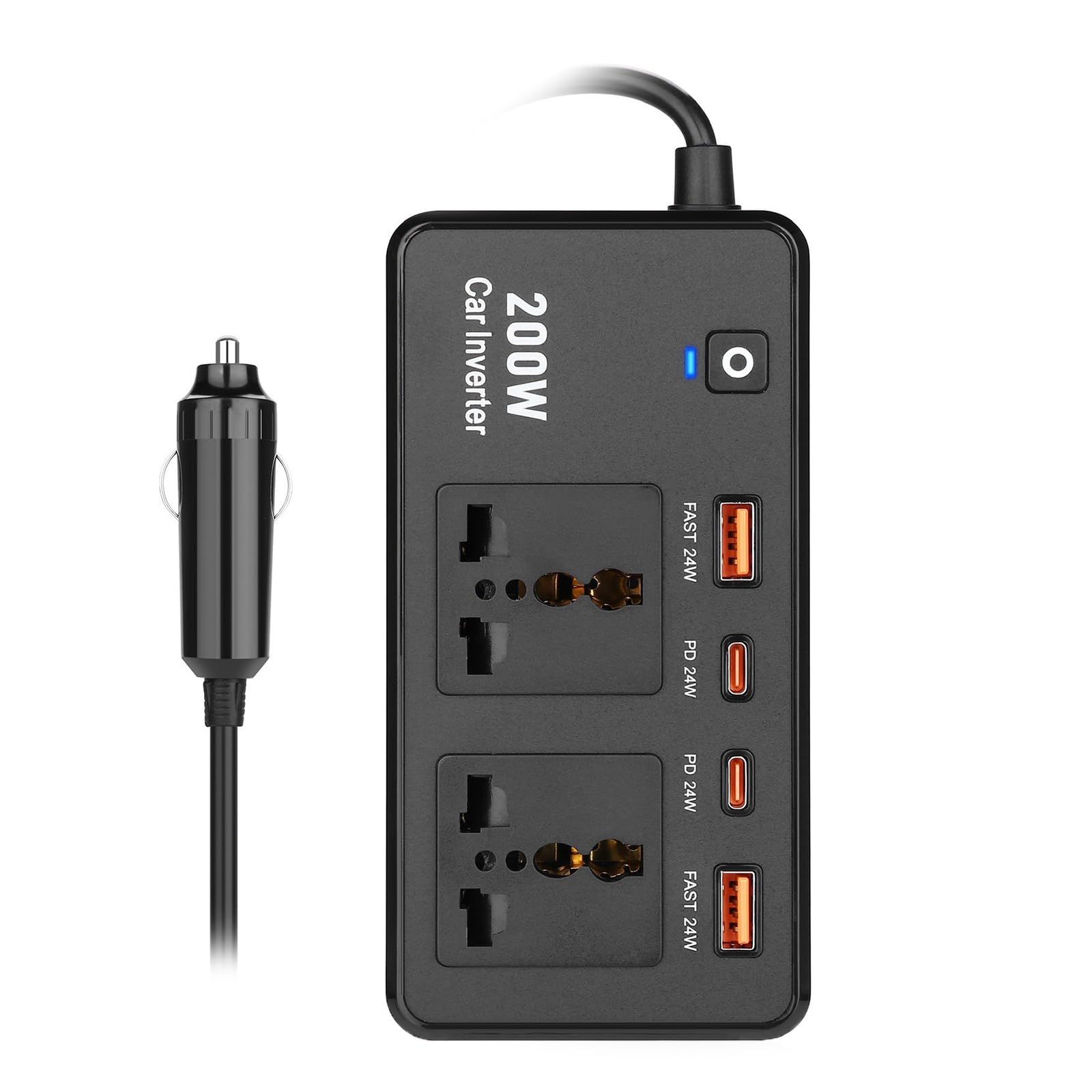 اینورتر فندکی خودرو 200 وات PD3.0 Smart Portable Inverter