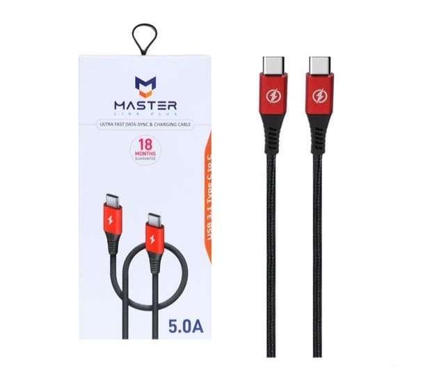 کابل دو سر تایپ سی روکش کنفی برند MASTER مدل M002