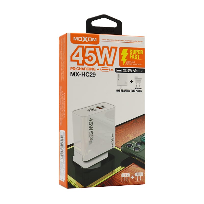 شارژر دیواری MOXOM MX-HC29 45W