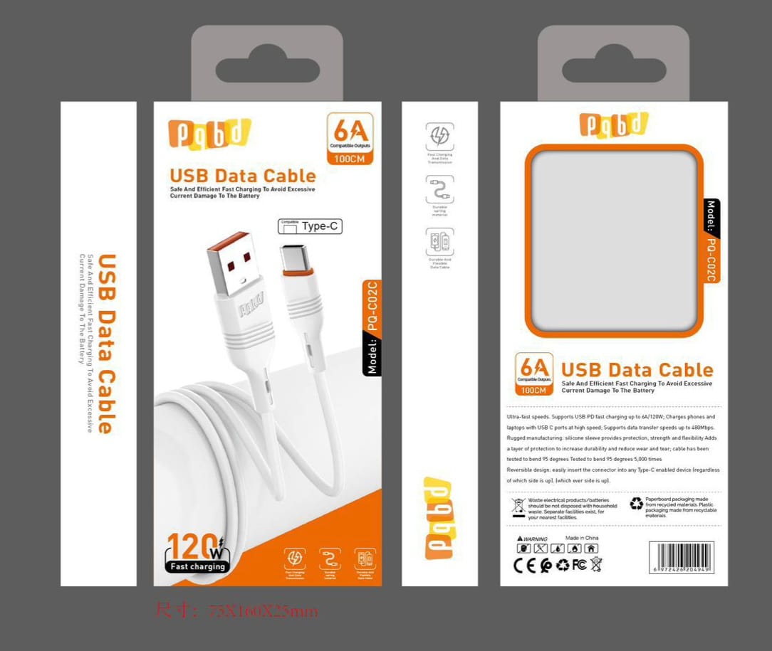 کابل شارژ و دیتا pqbd مدل PQ-C02C